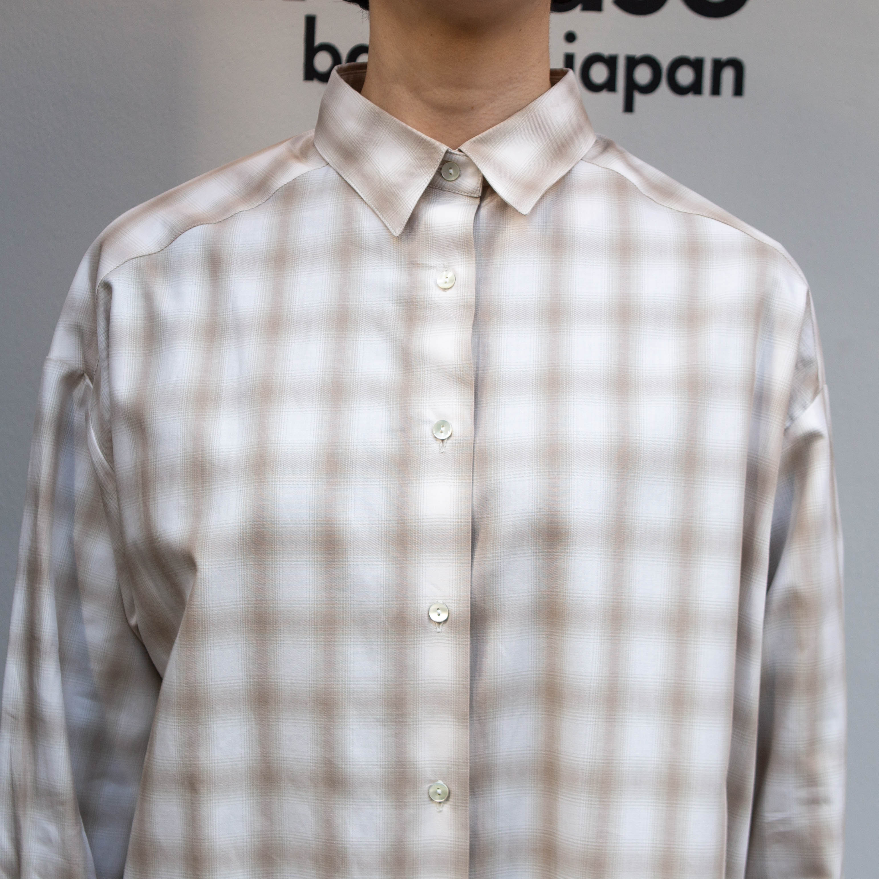 播州織　オンブレチェックチュニック