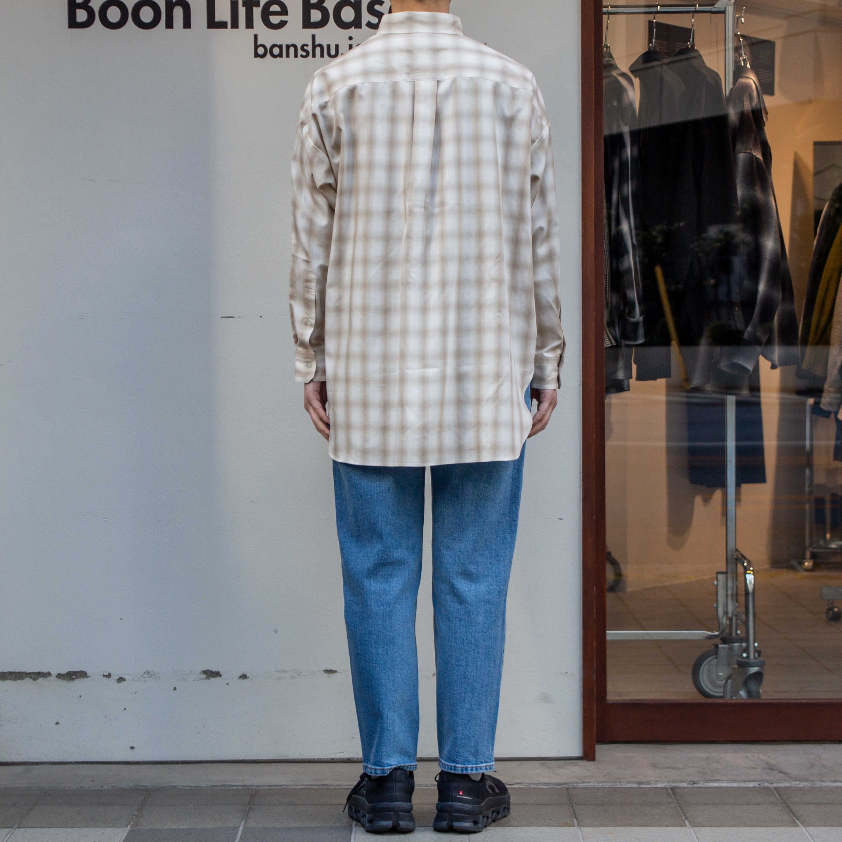 播州織　オンブレチェックチュニック