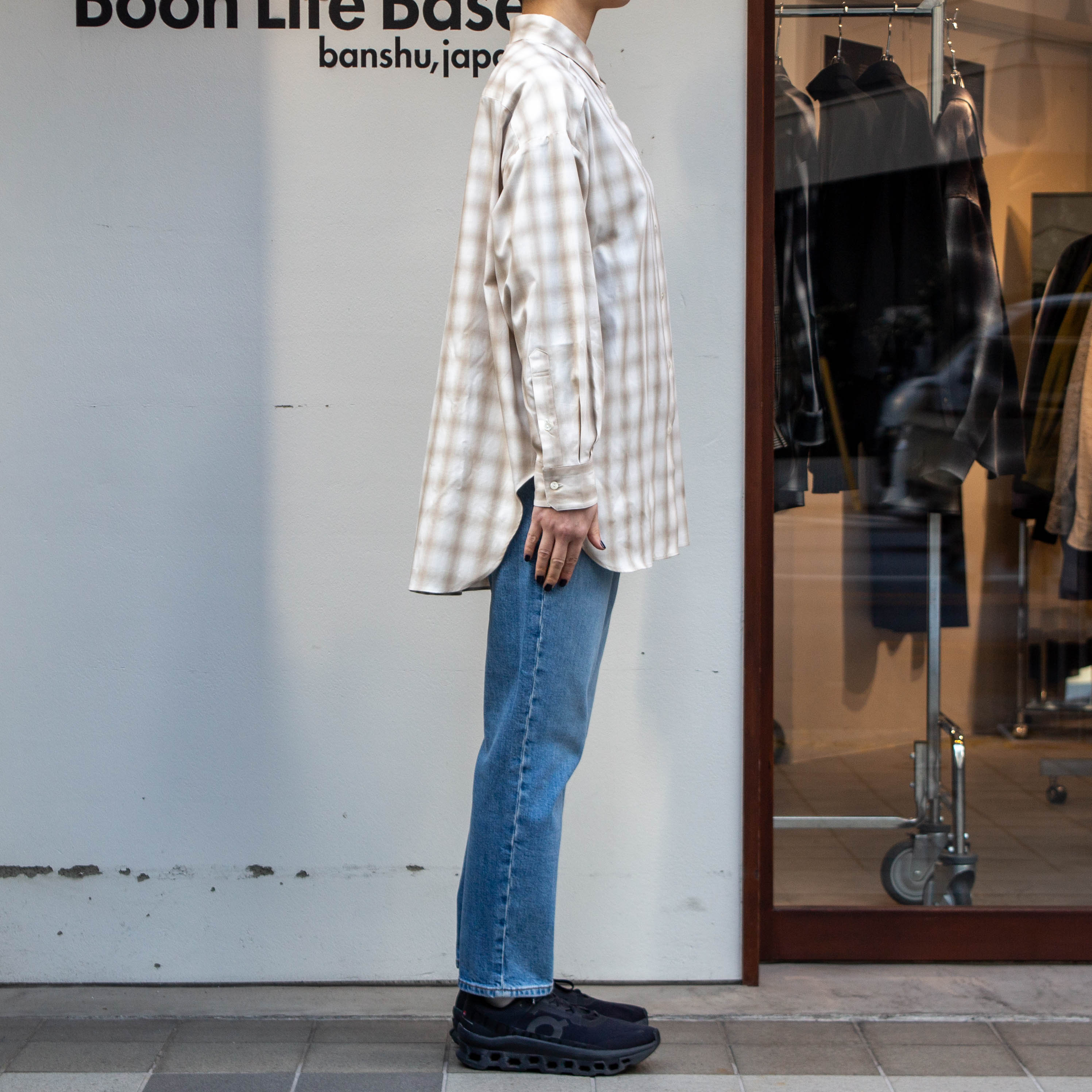 播州織　オンブレチェックチュニック