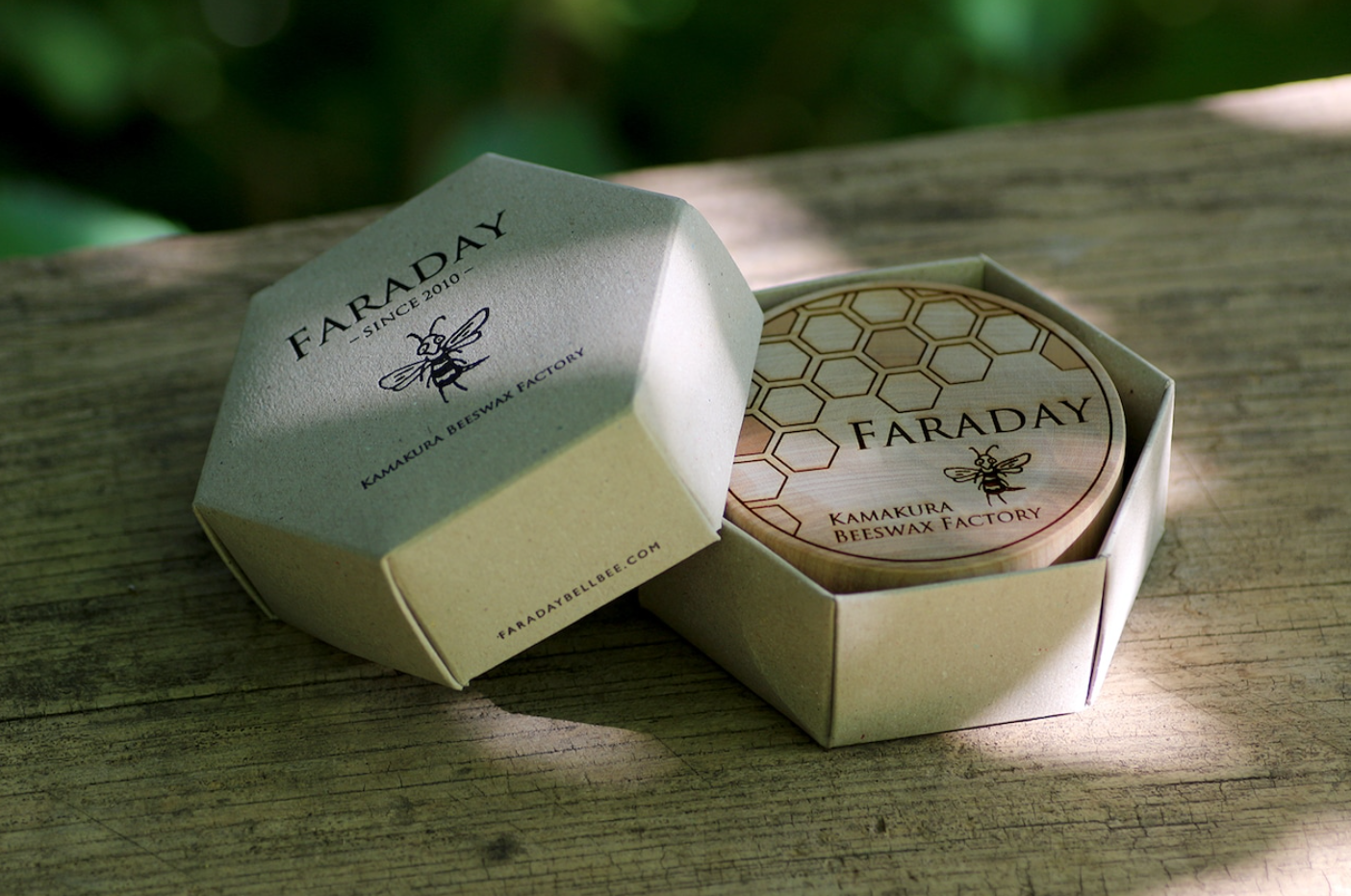 【国産・木製ケース入り】蜜蝋ワックス（60g）｜FARADAY