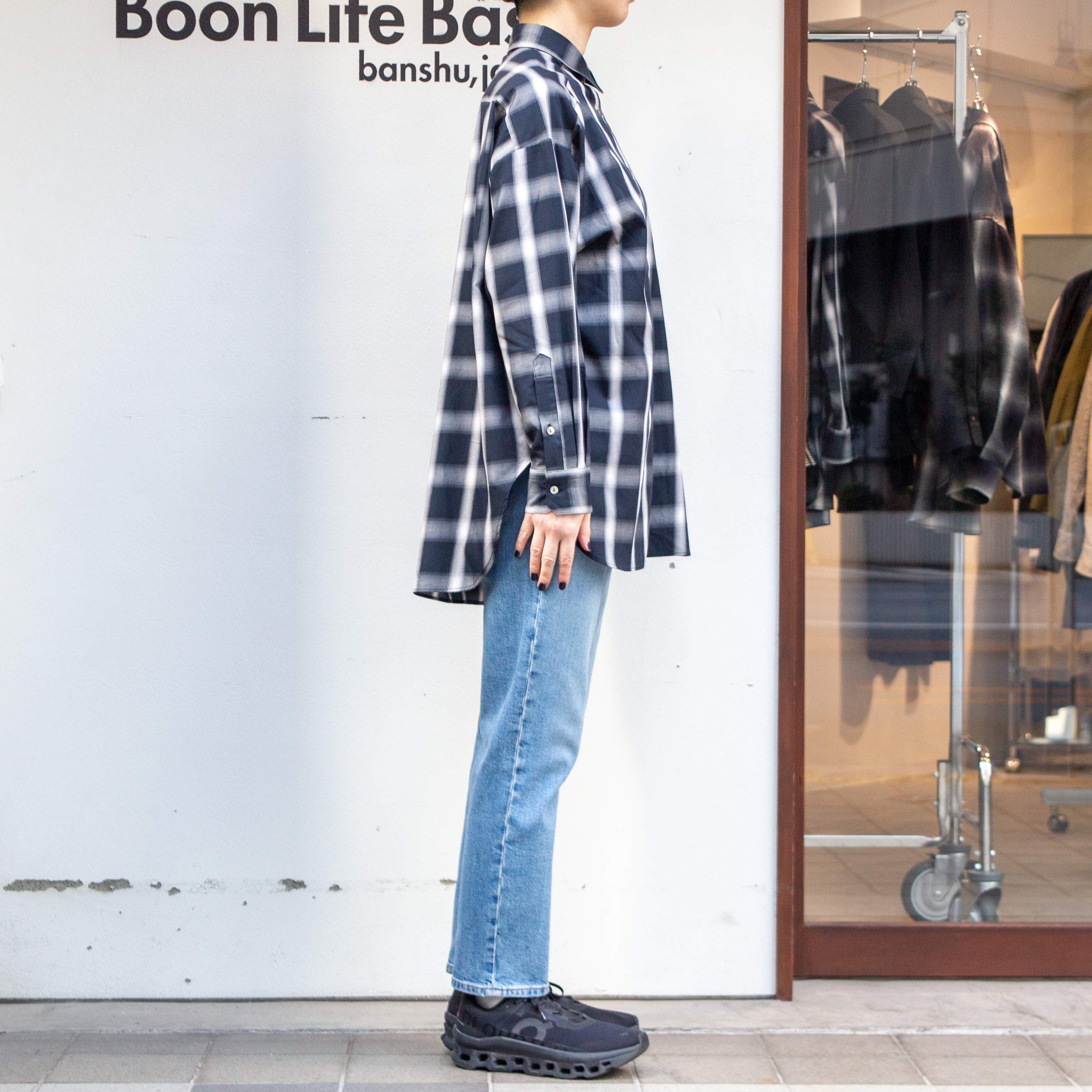 播州織　オンブレチェックチュニック