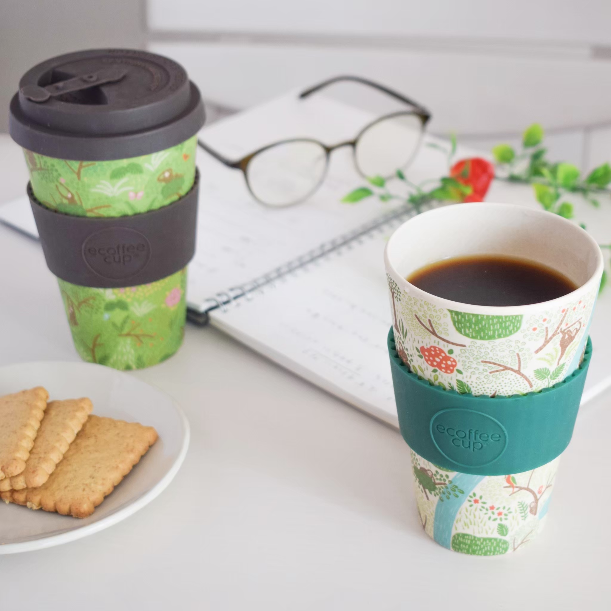 【オランウータンを守る】竹からできたコーヒーカップ (ホワイト)