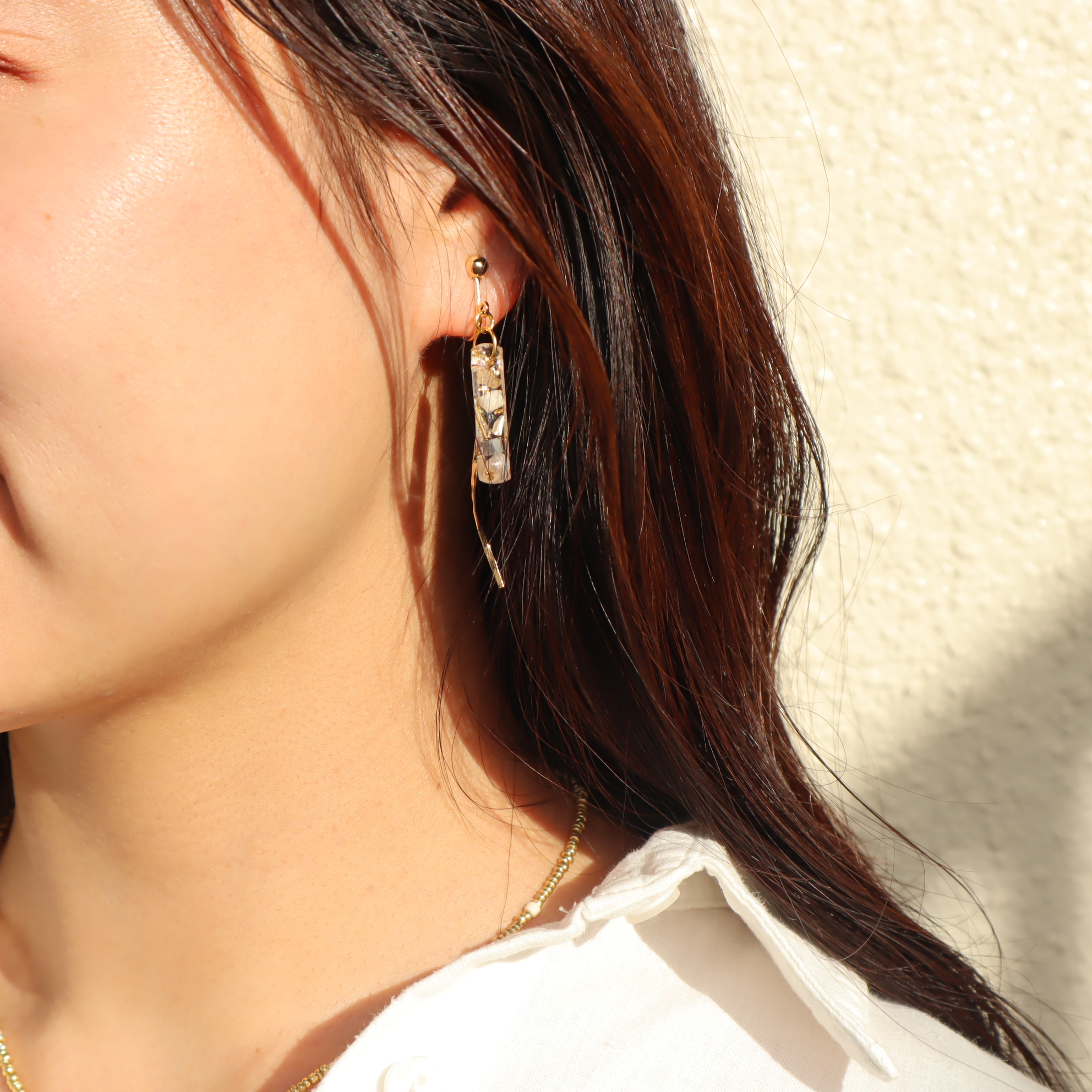 【川から海を守る】gray×stick（earring/pierce）