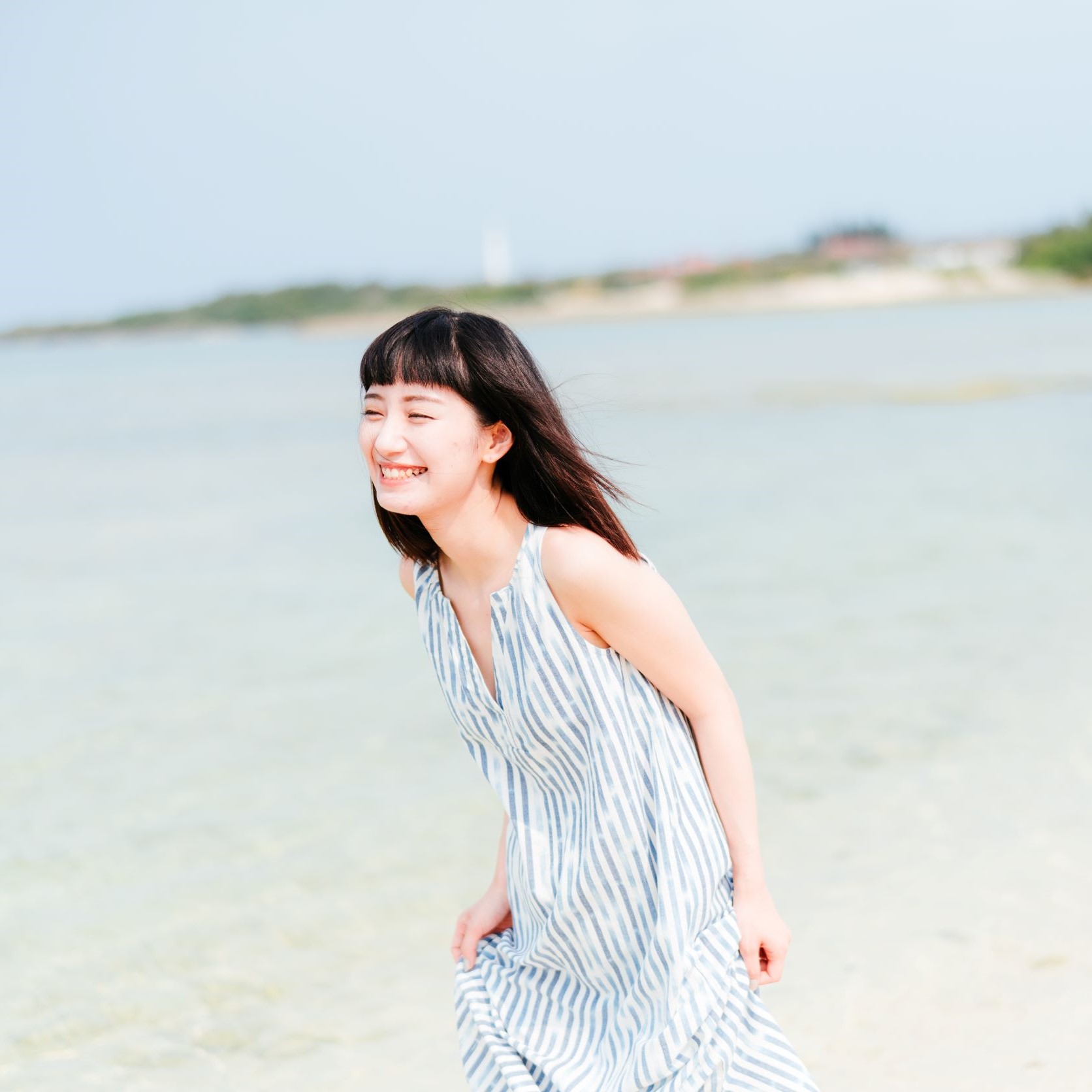 旅する藍とワンピース【艶-TSUYA-SKIRT | JAPAN BLUE（縞）】