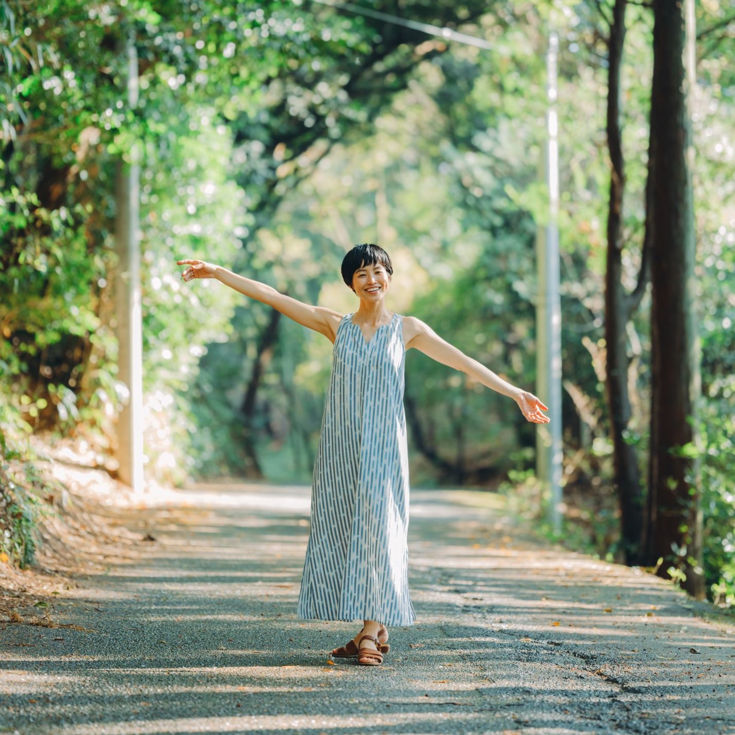 旅する藍とワンピース【艶-TSUYA-SKIRT | JAPAN BLUE（縞）】
