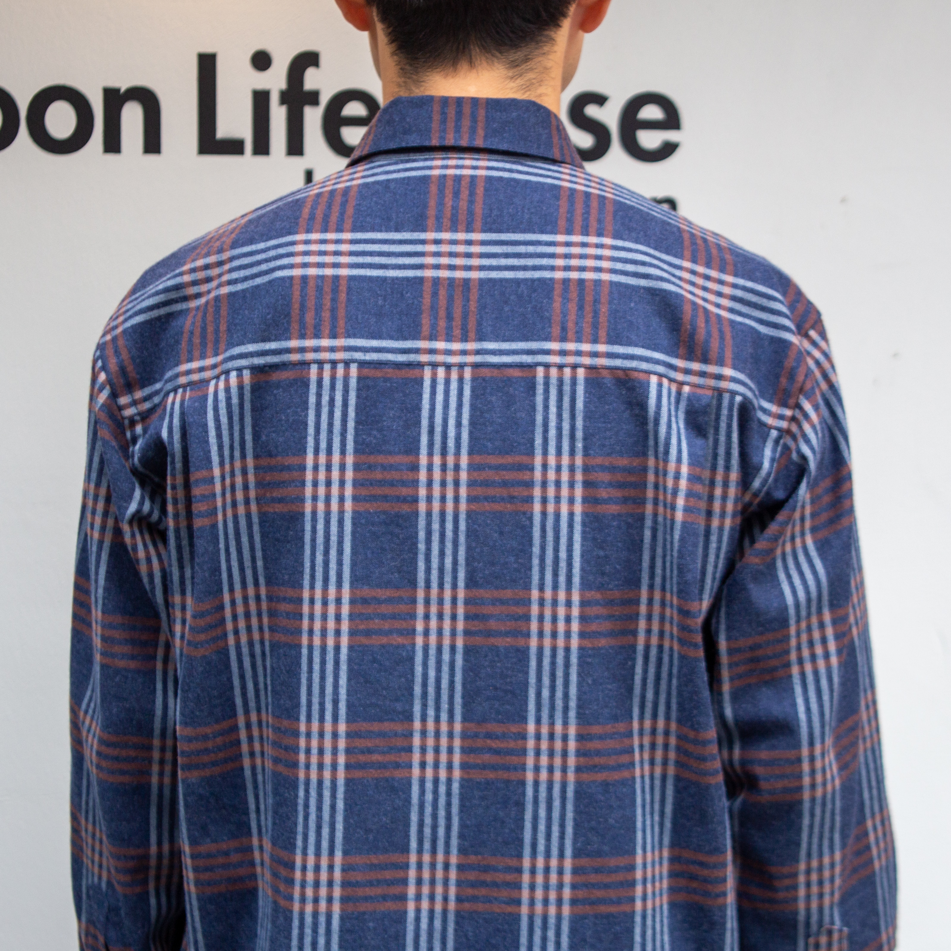 播州織　綿フランネル　ワイドシルエットシャツ