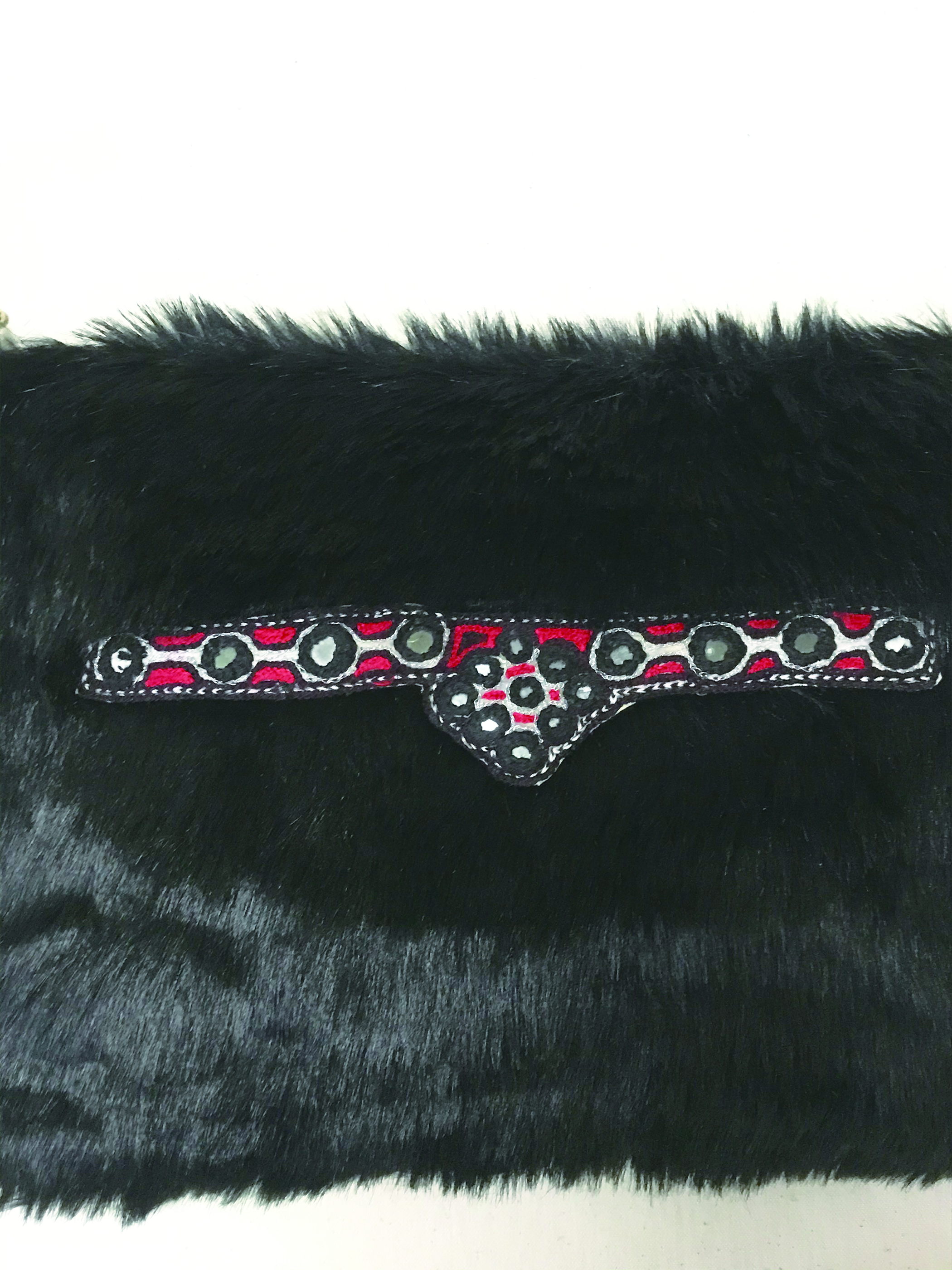 Fake fur Fake Fur clutch bag B (organic cotton 100%)