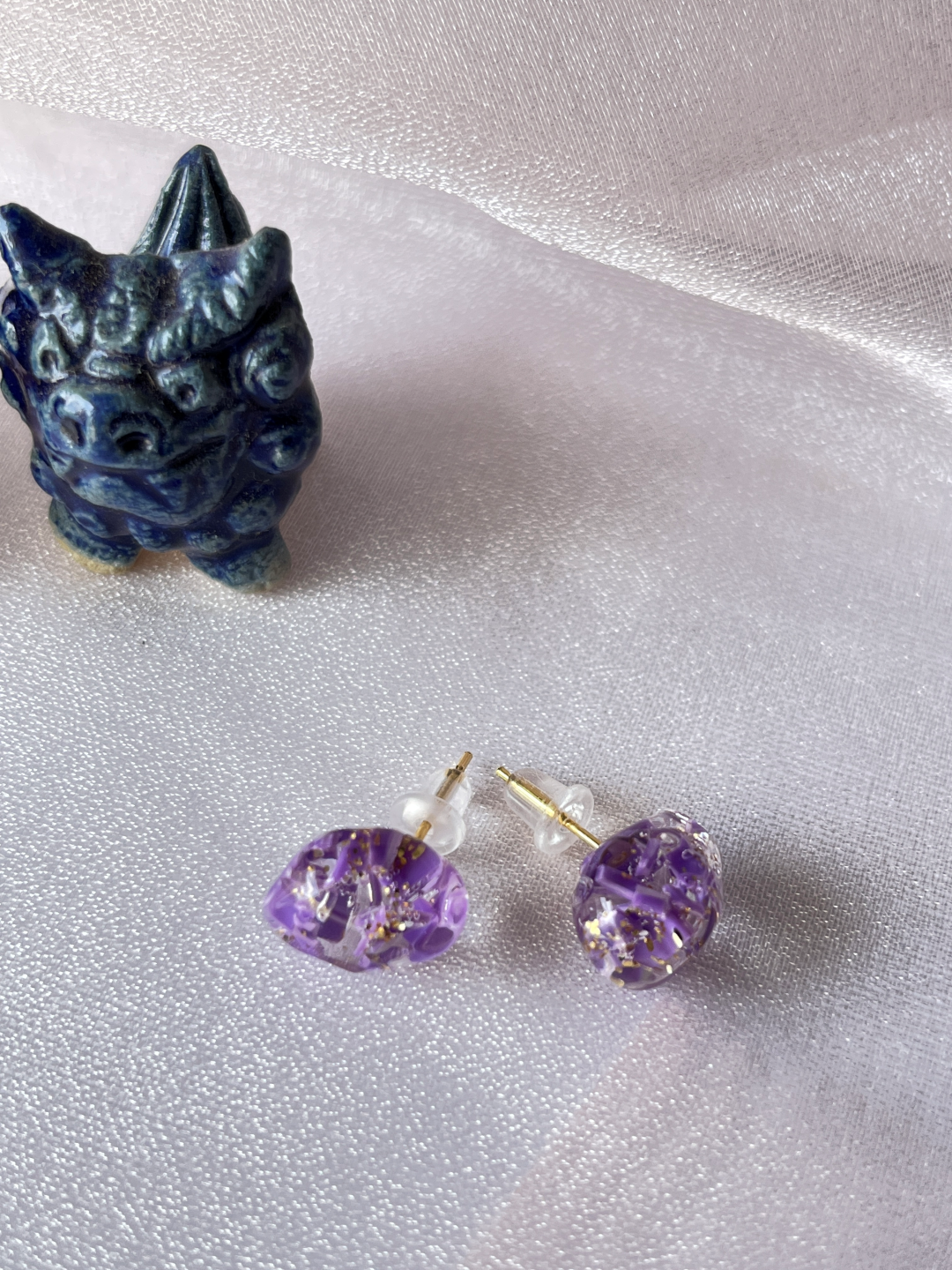 【海想い/ピアス】コロッと小っちゃい紫ピアス