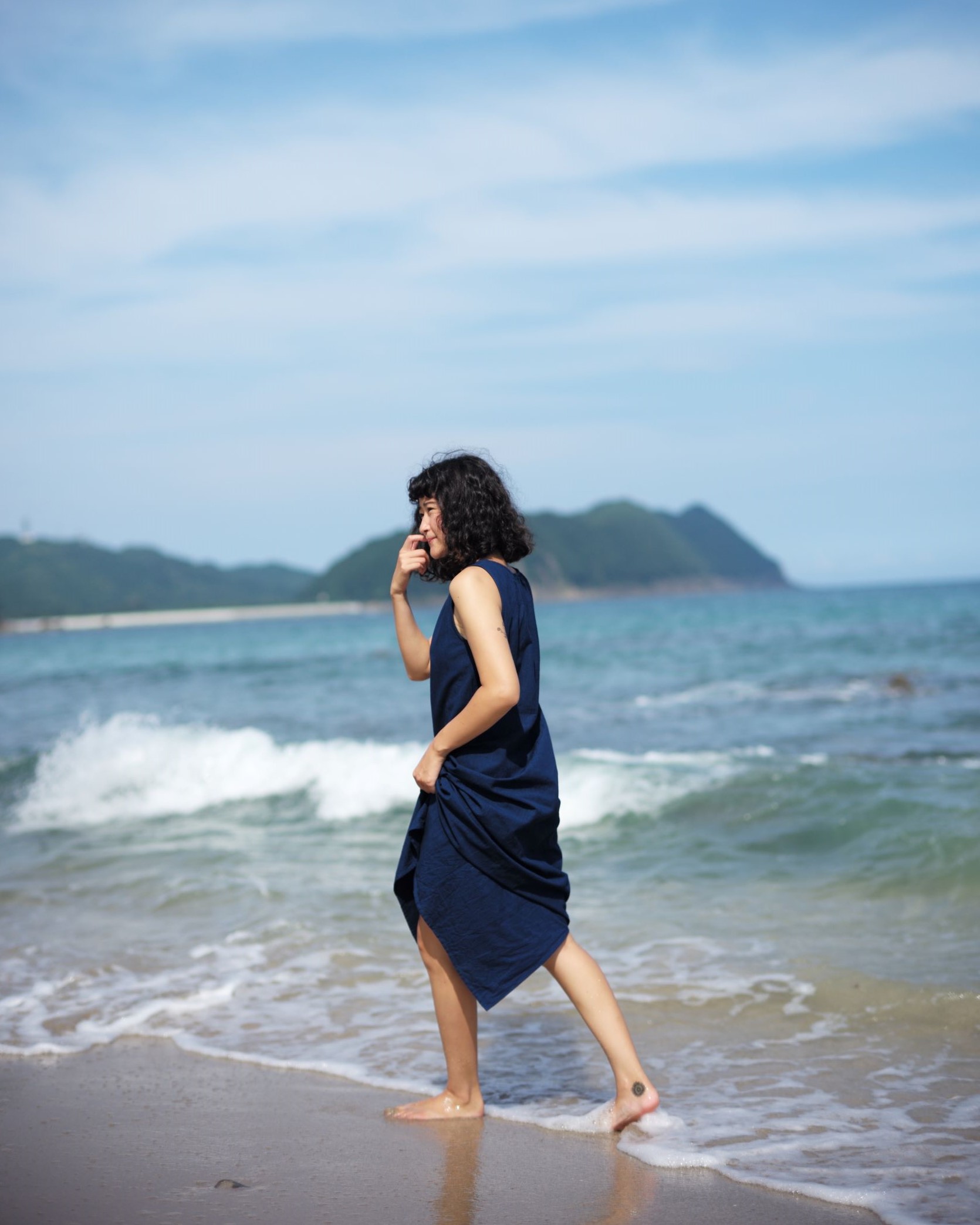 旅する藍とワンピース【艶-TSUYA-SKIRT | JAPAN BLUE（無地）】