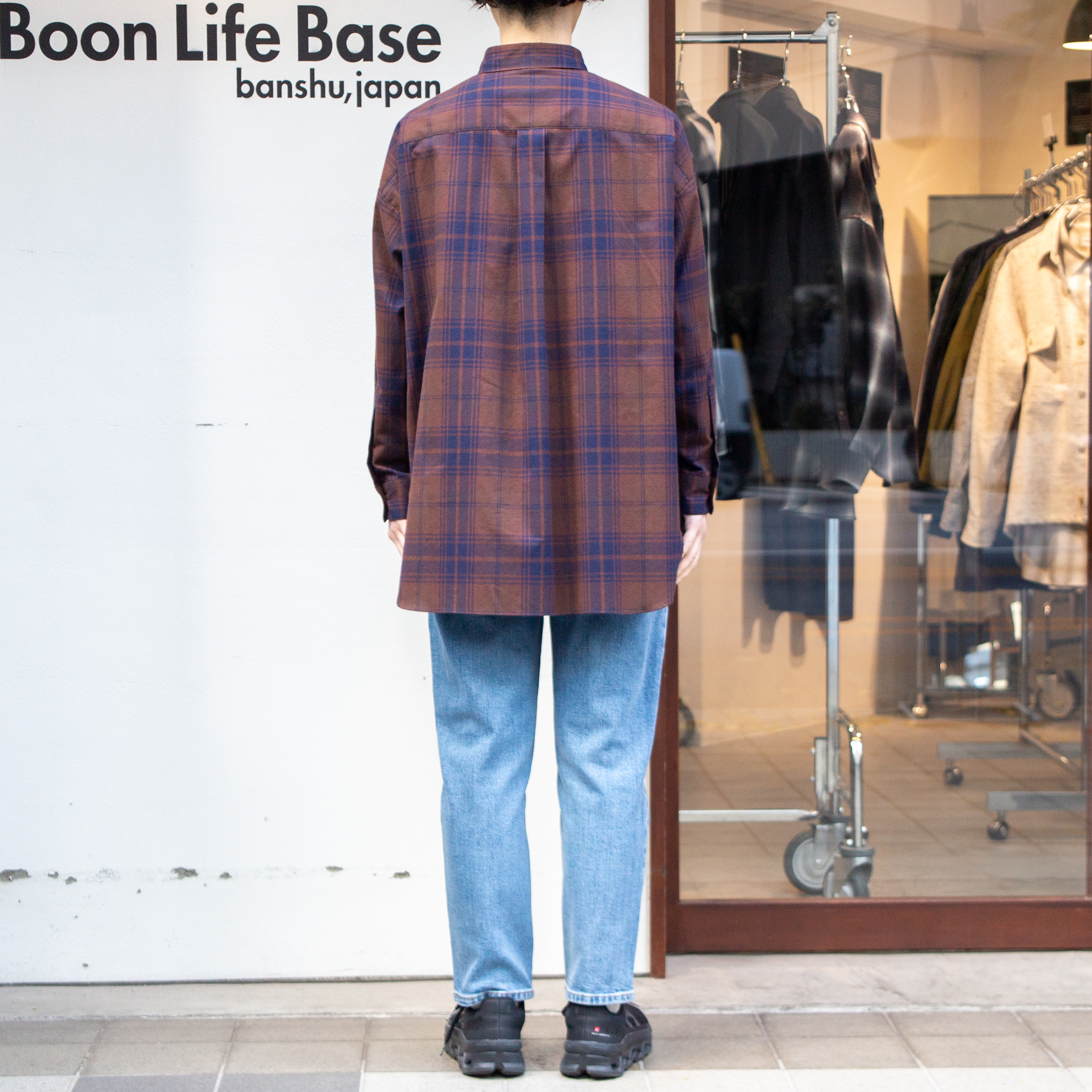 播州織　綿フランネル　チェックチュニック