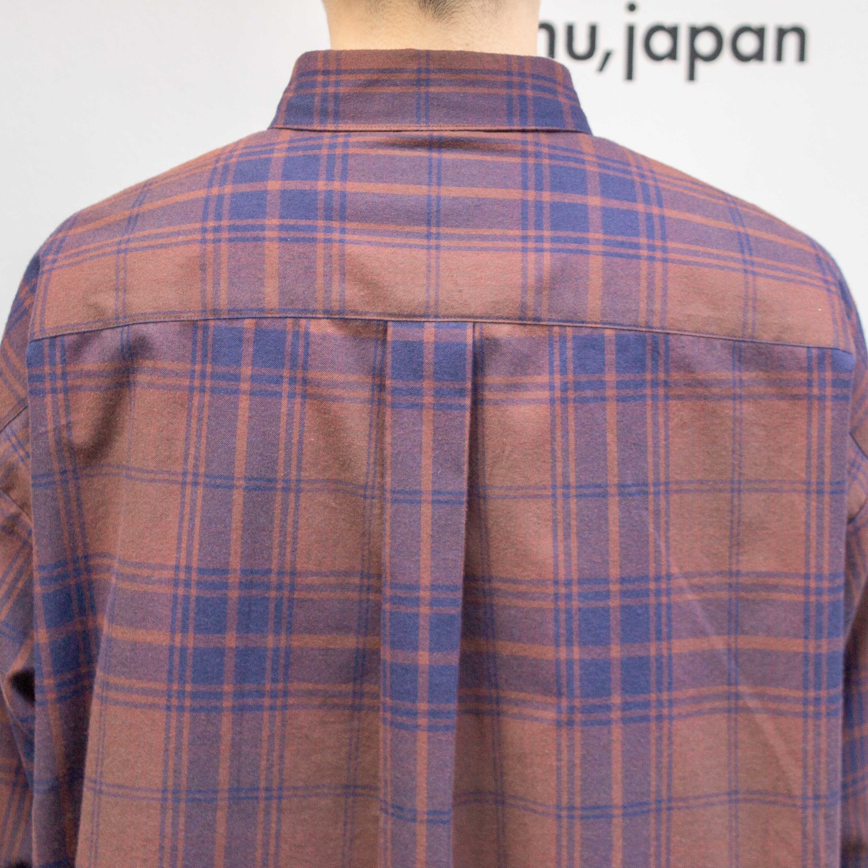 播州織　綿フランネル　チェックチュニック