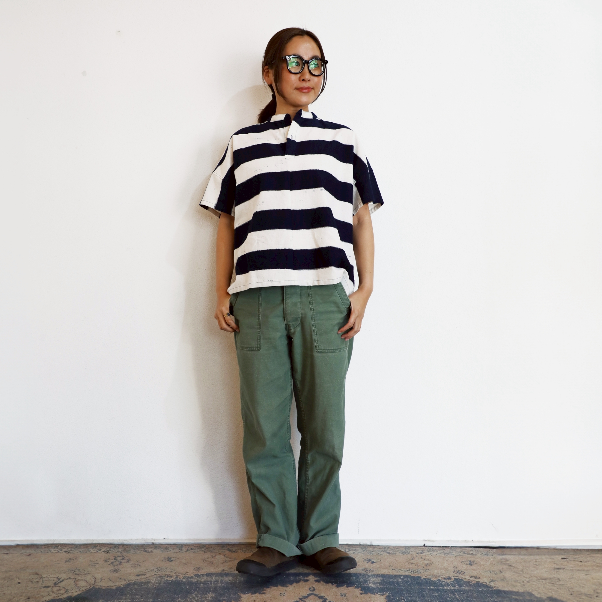 旅する藍とシャツ【TOPS | JAPAN BLUE（太縞）】