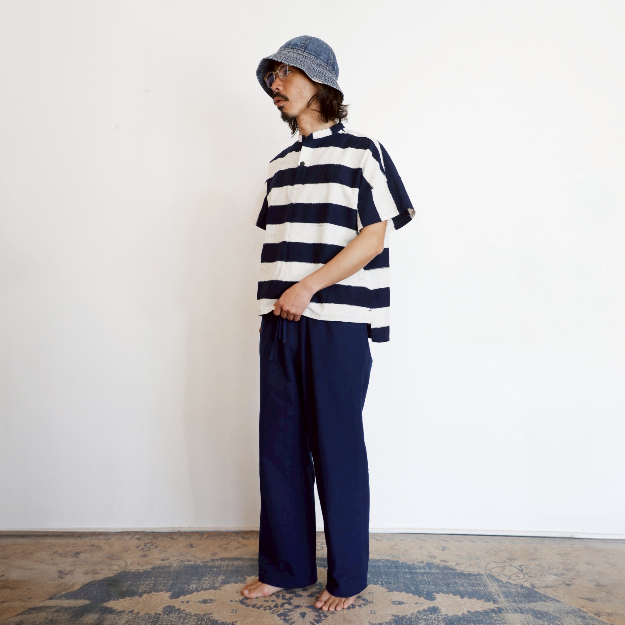 旅する藍とシャツ【TOPS | JAPAN BLUE（太縞）】
