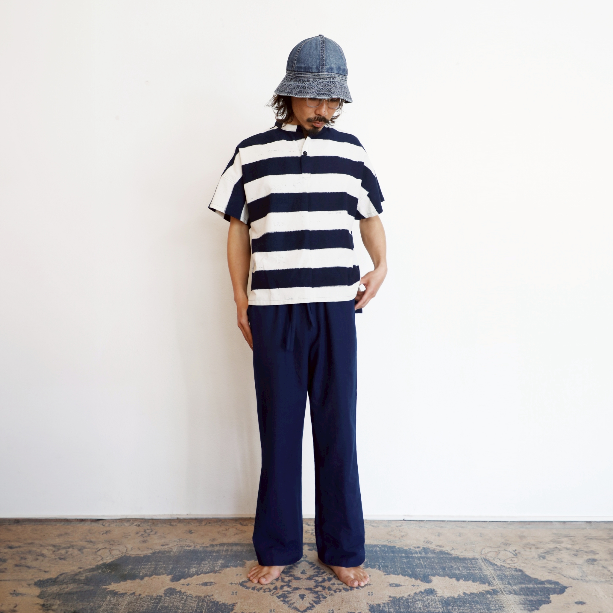 旅する藍とシャツ【TOPS | JAPAN BLUE（太縞）】