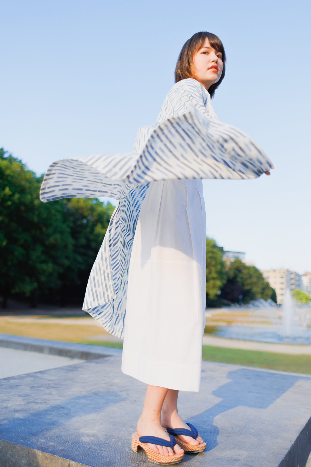 旅する藍と羽織り【HAORI | JAPAN BLUE（縞）】
