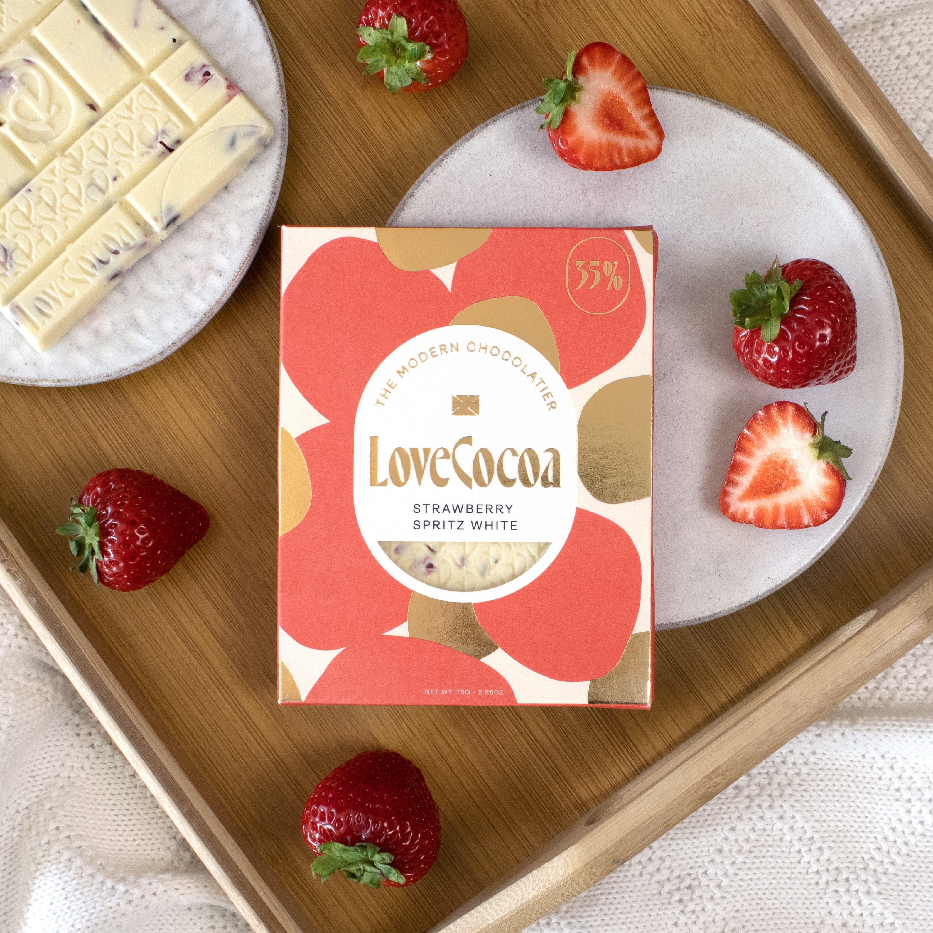 《LOVE COCOA》ストロベリースピリッツ 35%ホワイト 75g