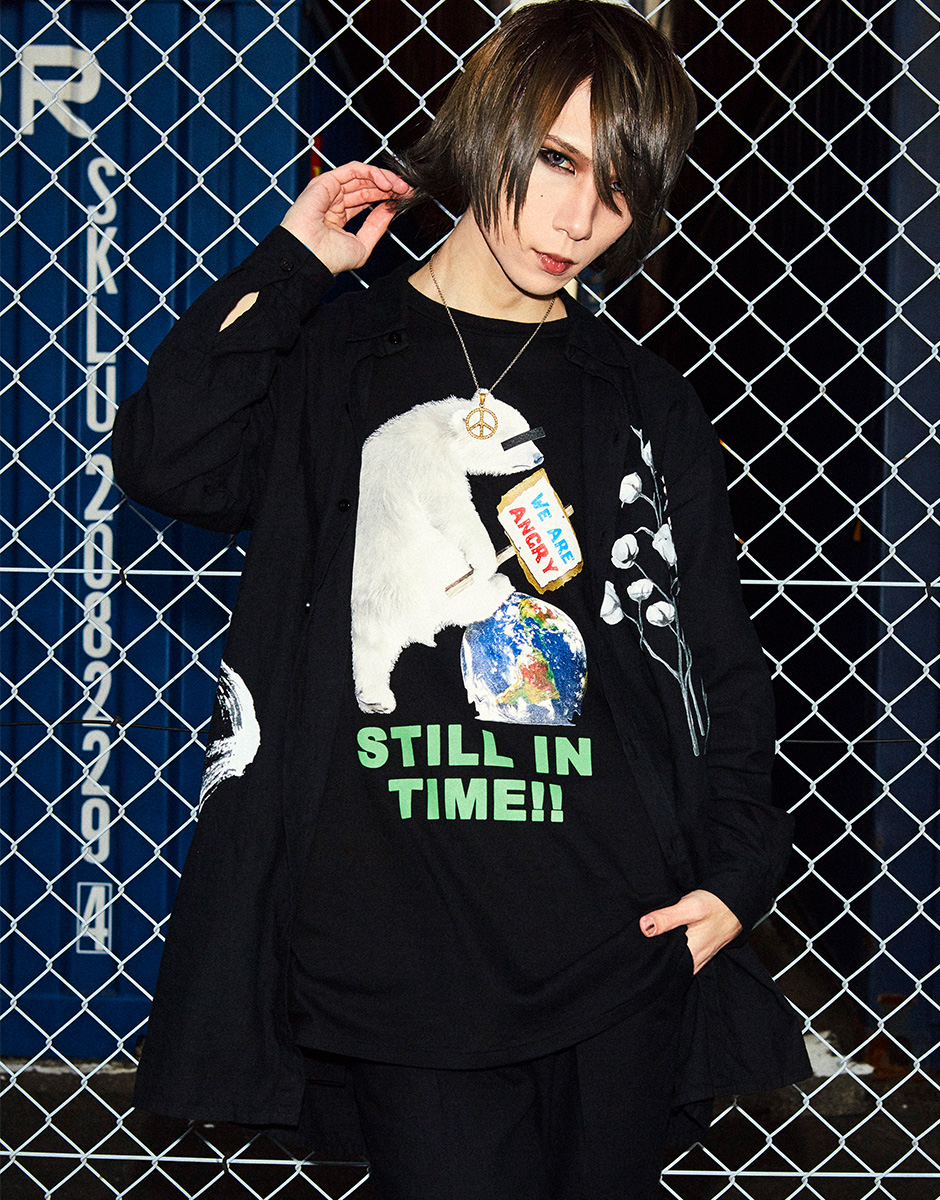 オーガニックコットン 黒染めTシャツ "STILL IN TIME" ORGANIC COTTON T-SHIRT｜兆-KIZASI- MADE WITH JAPAN