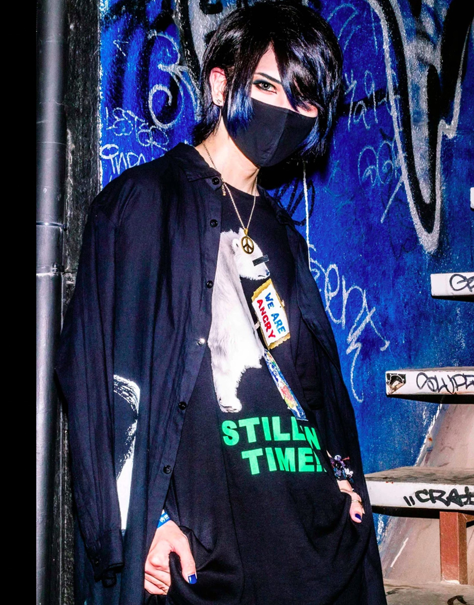 オーガニックコットン 黒染めTシャツ "STILL IN TIME" ORGANIC COTTON T-SHIRT｜兆-KIZASI- MADE WITH JAPAN