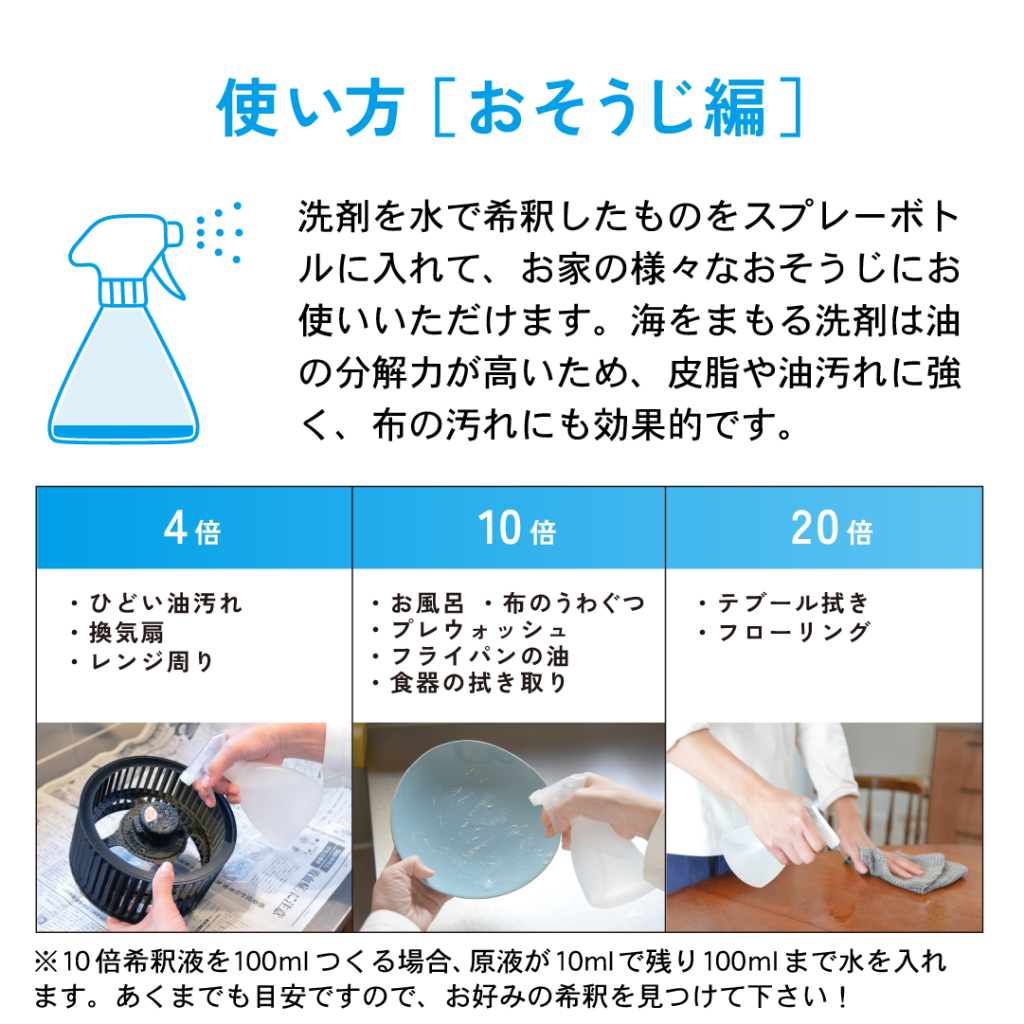 海をまもる洗剤　洗濯用　ボトル（無香/ラベンダ）