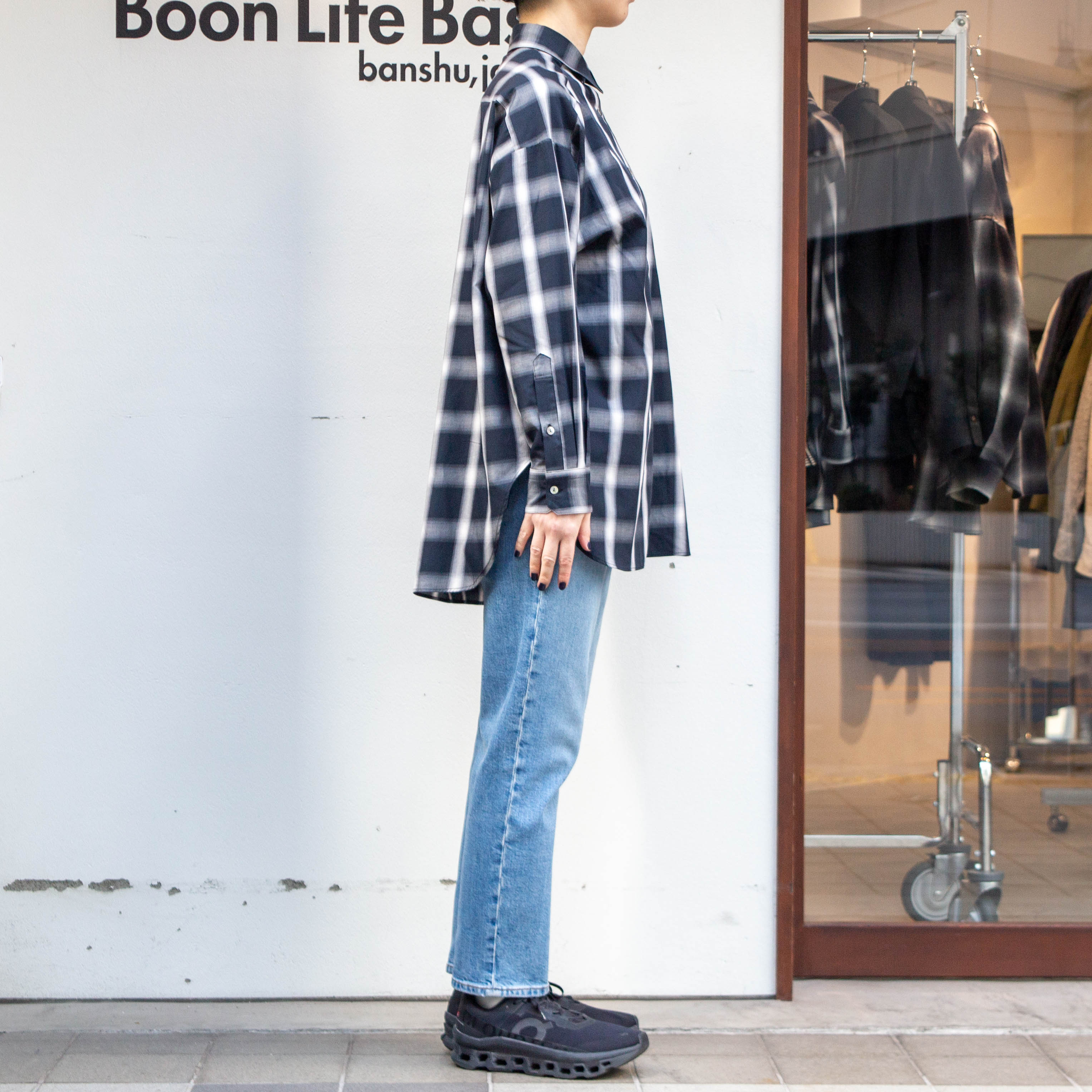 播州織　オンブレチェックチュニック