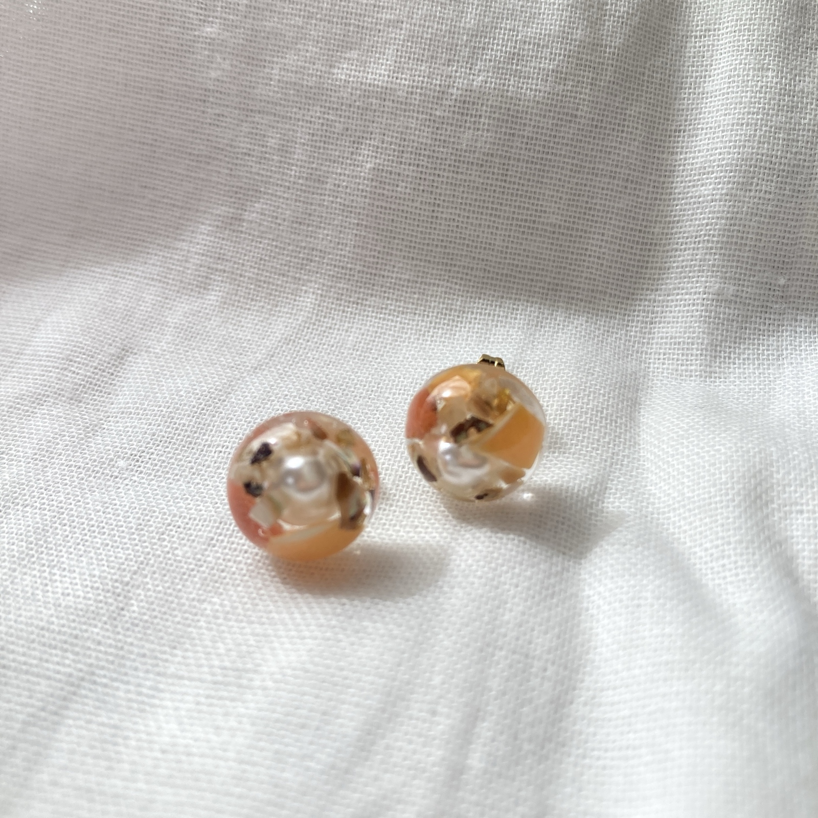【川から海を守る】半球×pearl　pierce/earrings