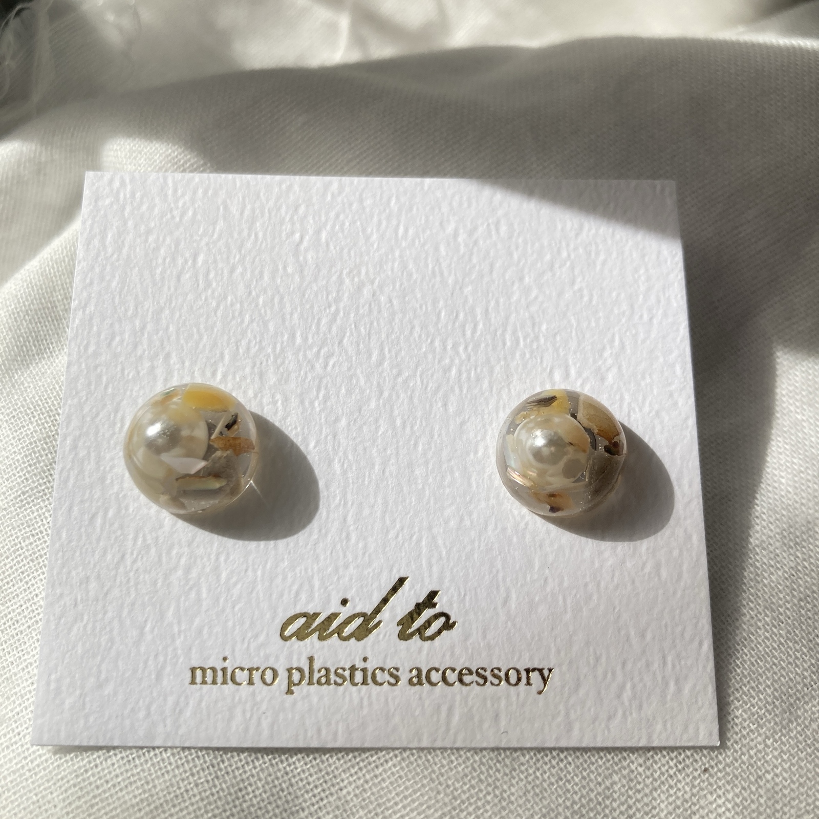 【川から海を守る】半球×pearl　pierce/earrings