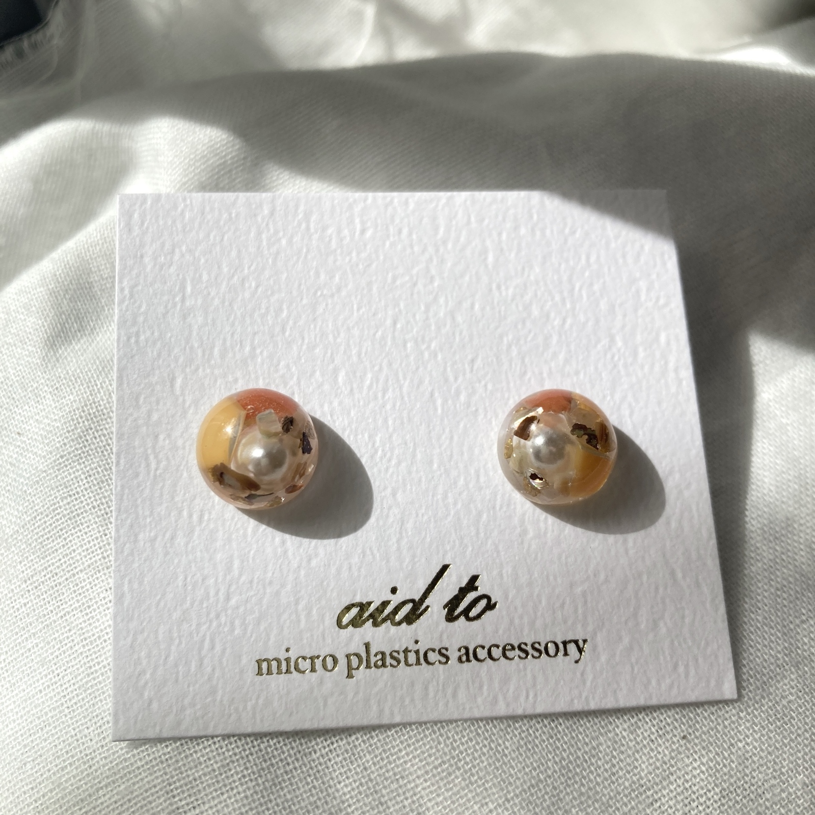 【川から海を守る】半球×pearl　pierce/earrings