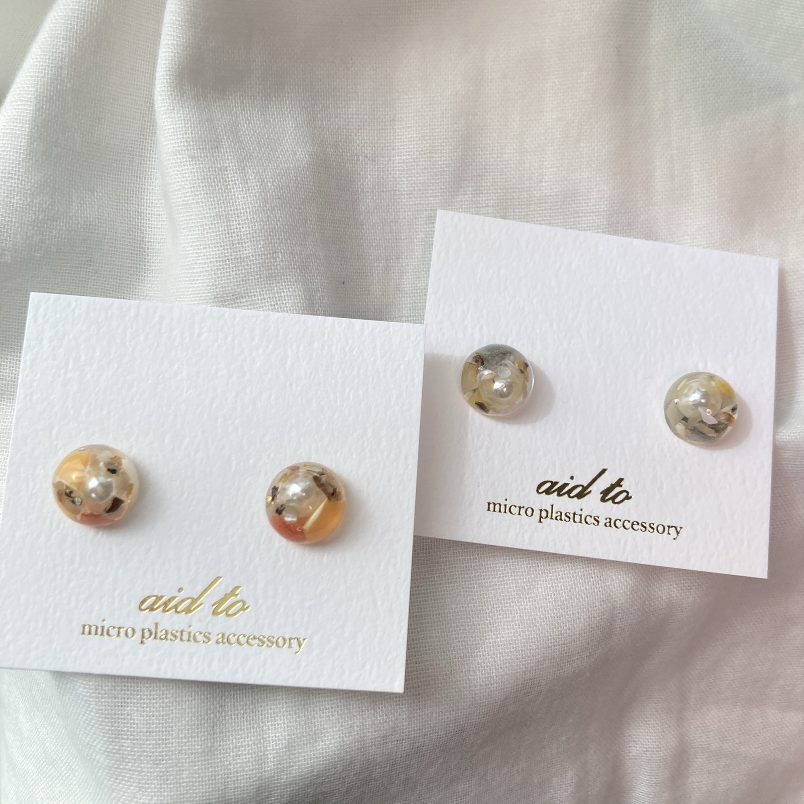 【川から海を守る】半球×pearl　pierce/earrings