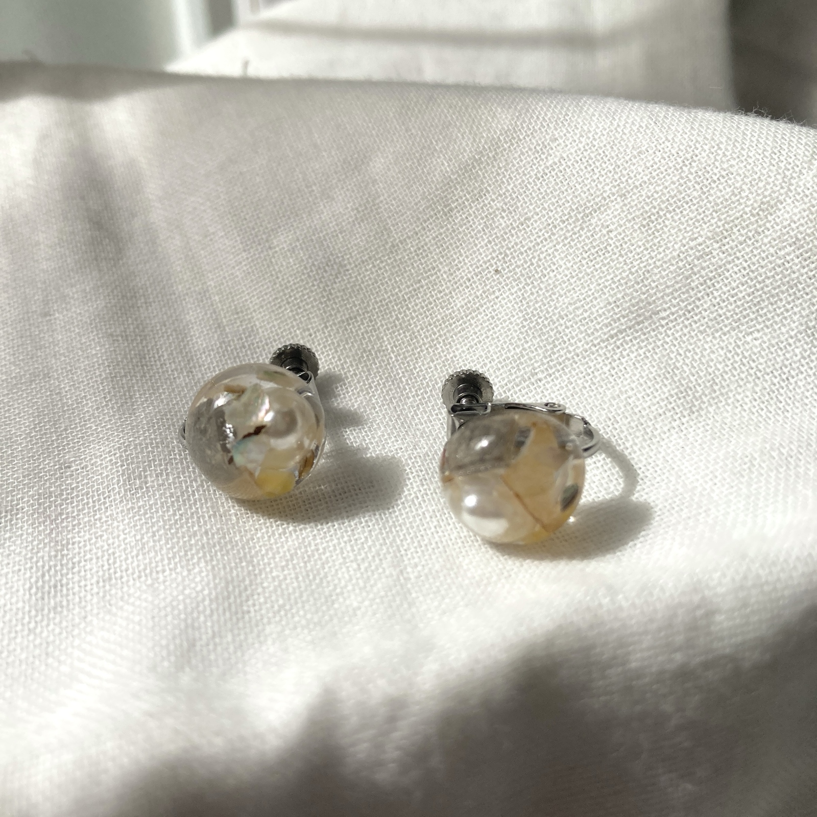 【川から海を守る】半球×pearl　pierce/earrings