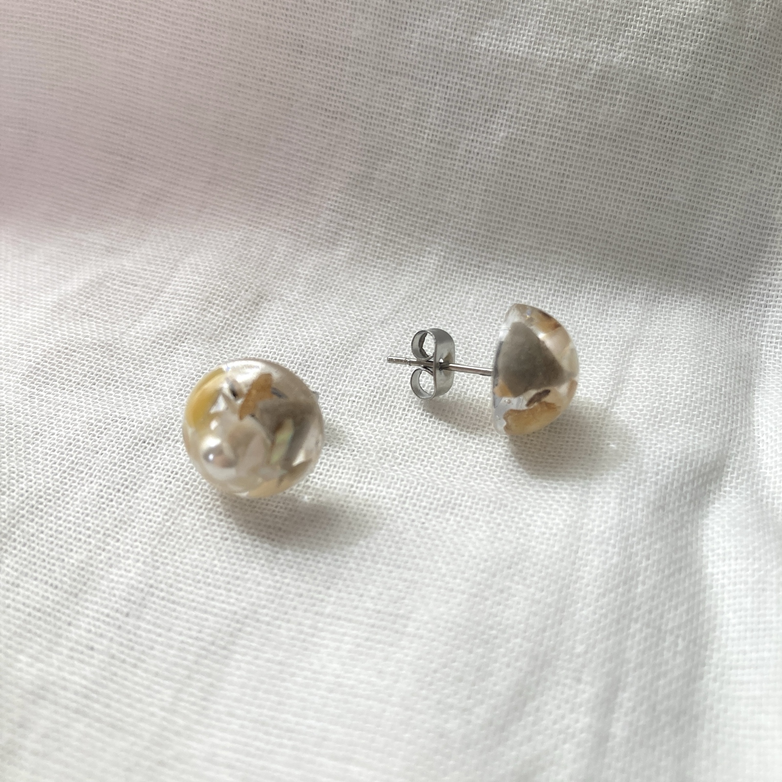 【川から海を守る】半球×pearl　pierce/earrings