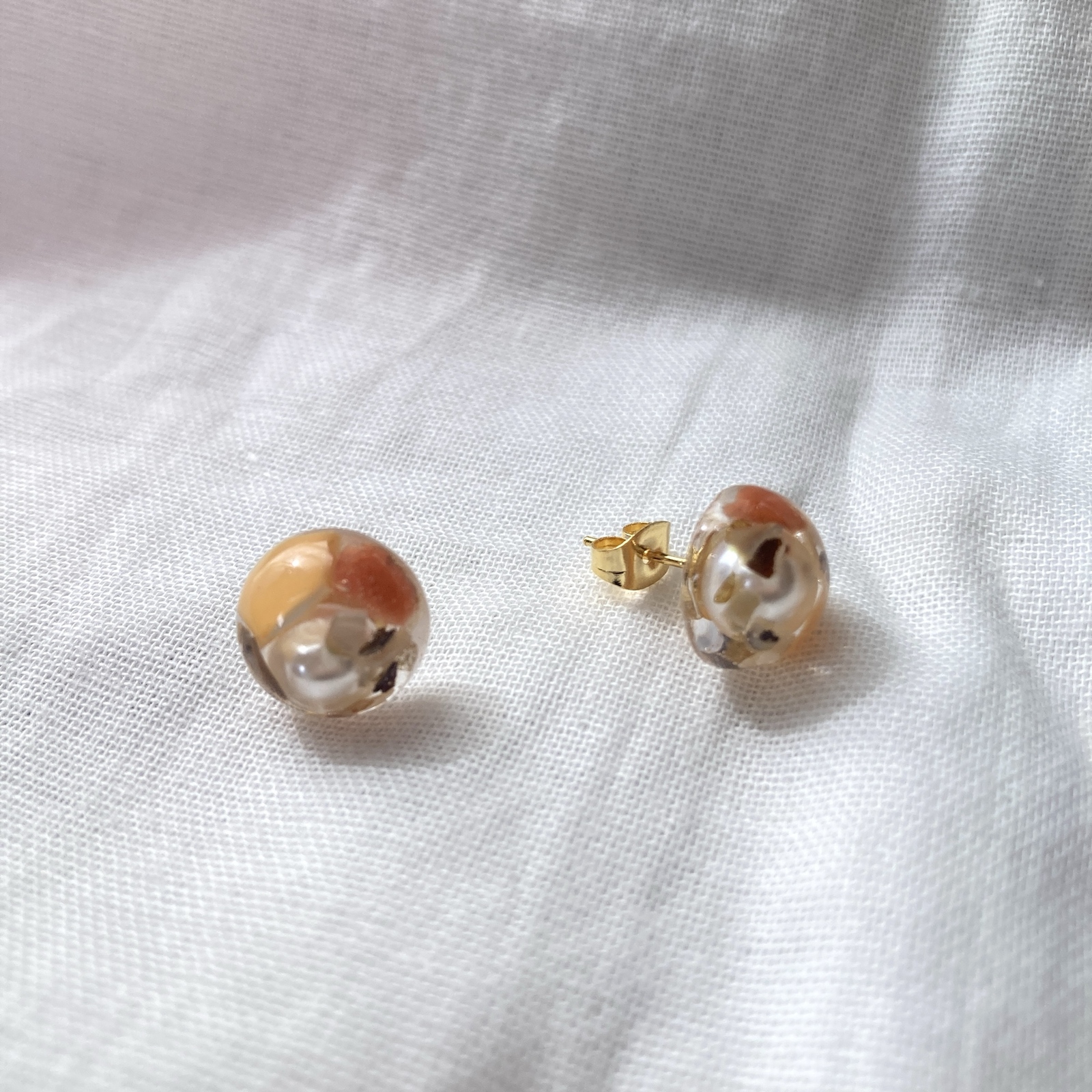 【川から海を守る】半球×pearl　pierce/earrings