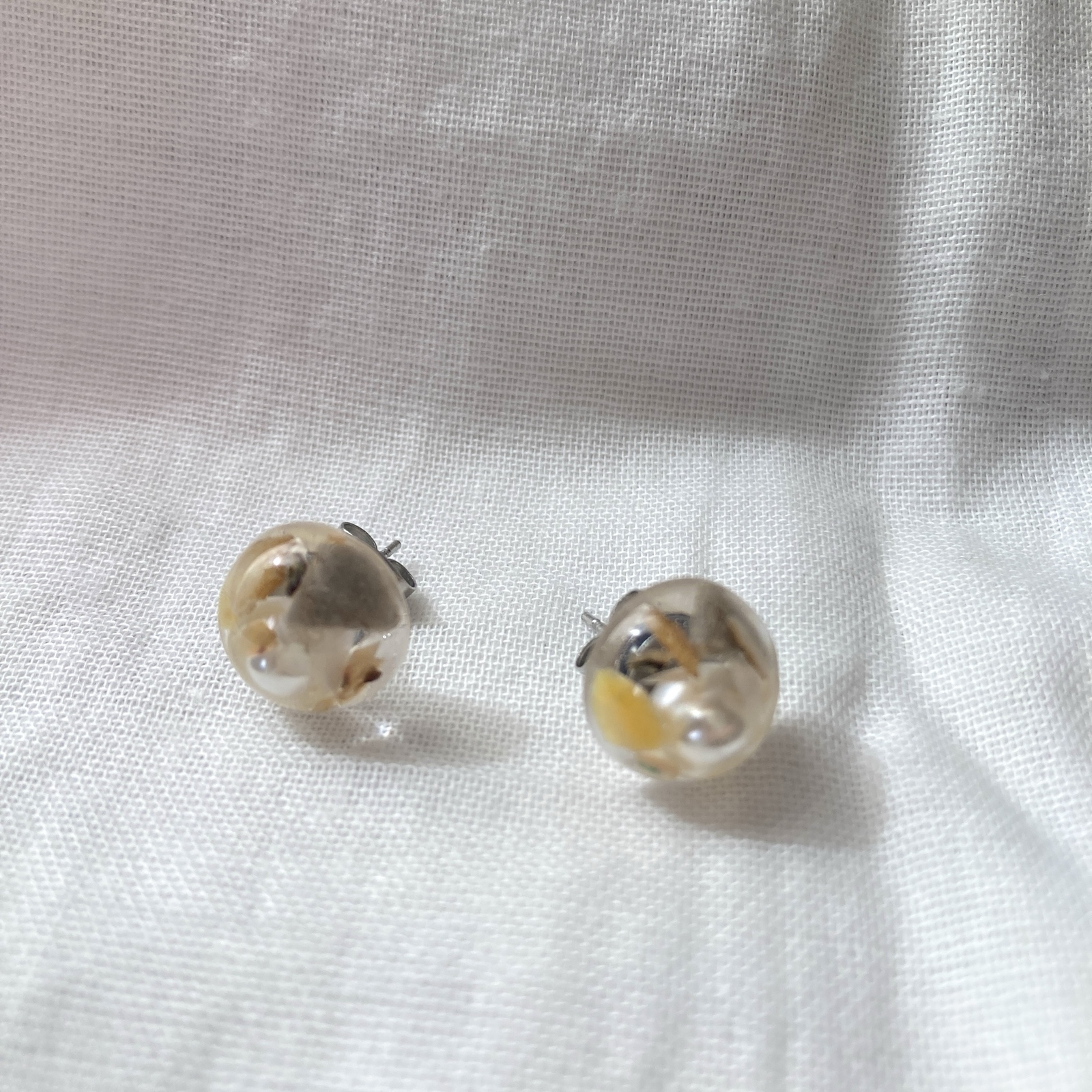 【川から海を守る】半球×pearl　pierce/earrings