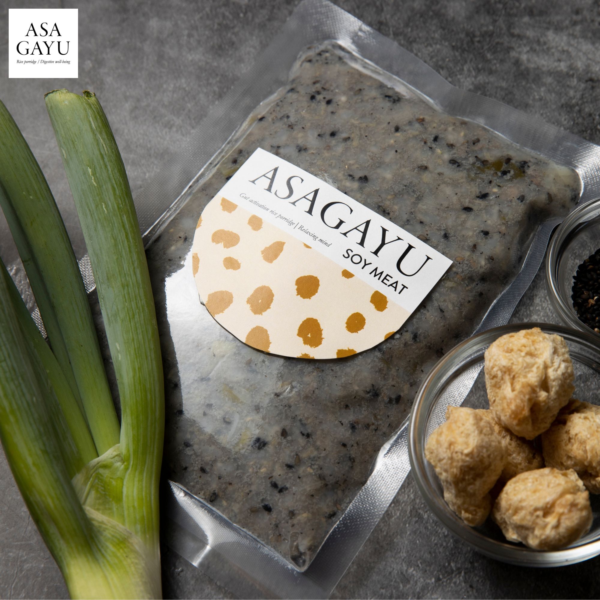 広尾FabuDine.【ASAGAYU】大豆ミートのお粥：豆乳ごま味