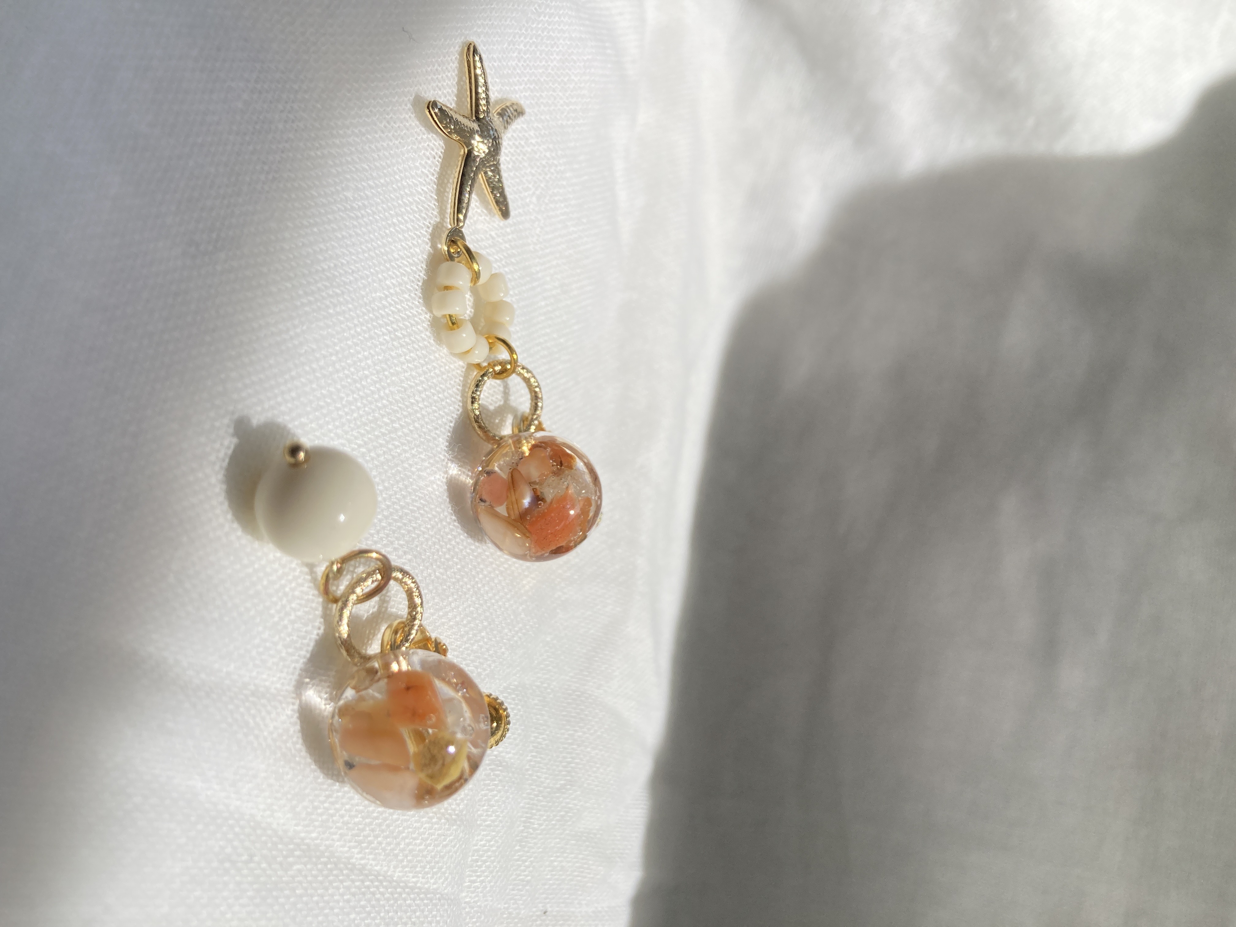 【川から海を守る】ゆらゆらヒトデ2way pierce/earring