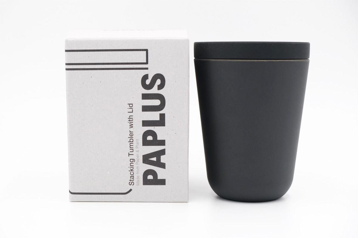 PAPLUS® （パプラス）スタッキングタンブラーブラック ウィズシリコーンリッド