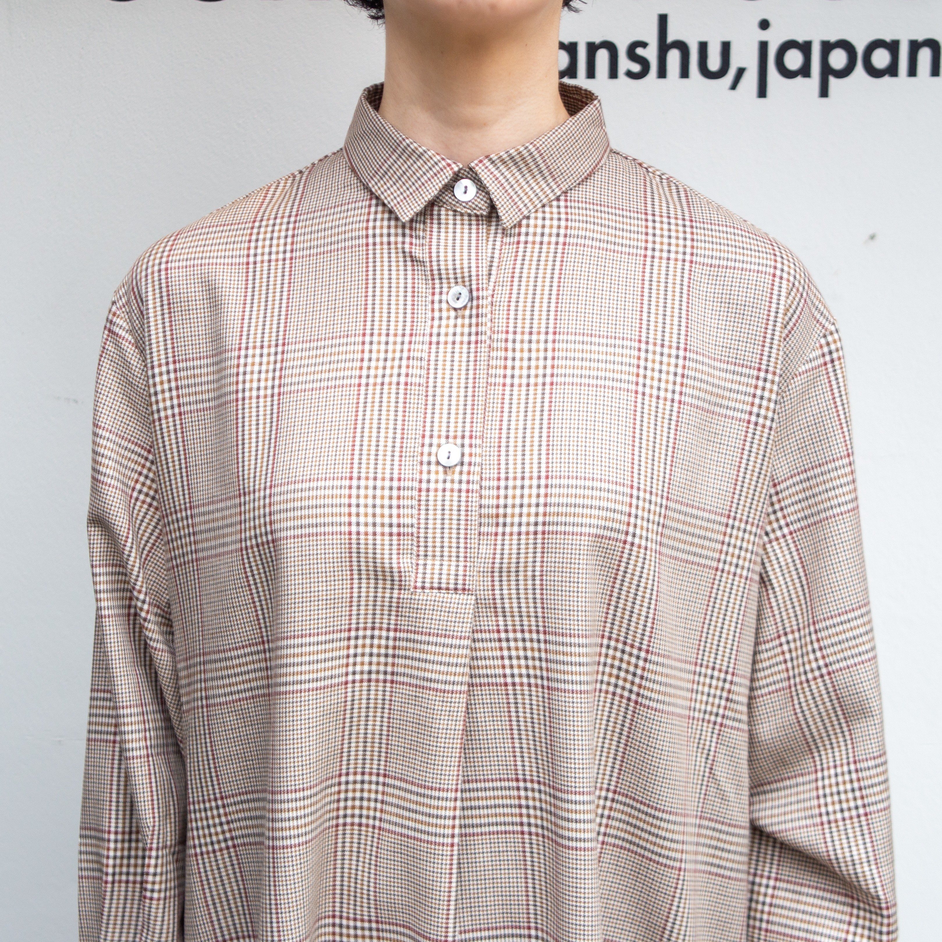 播州織　綿キュプラ　グレンチェック　Aラインワンピース