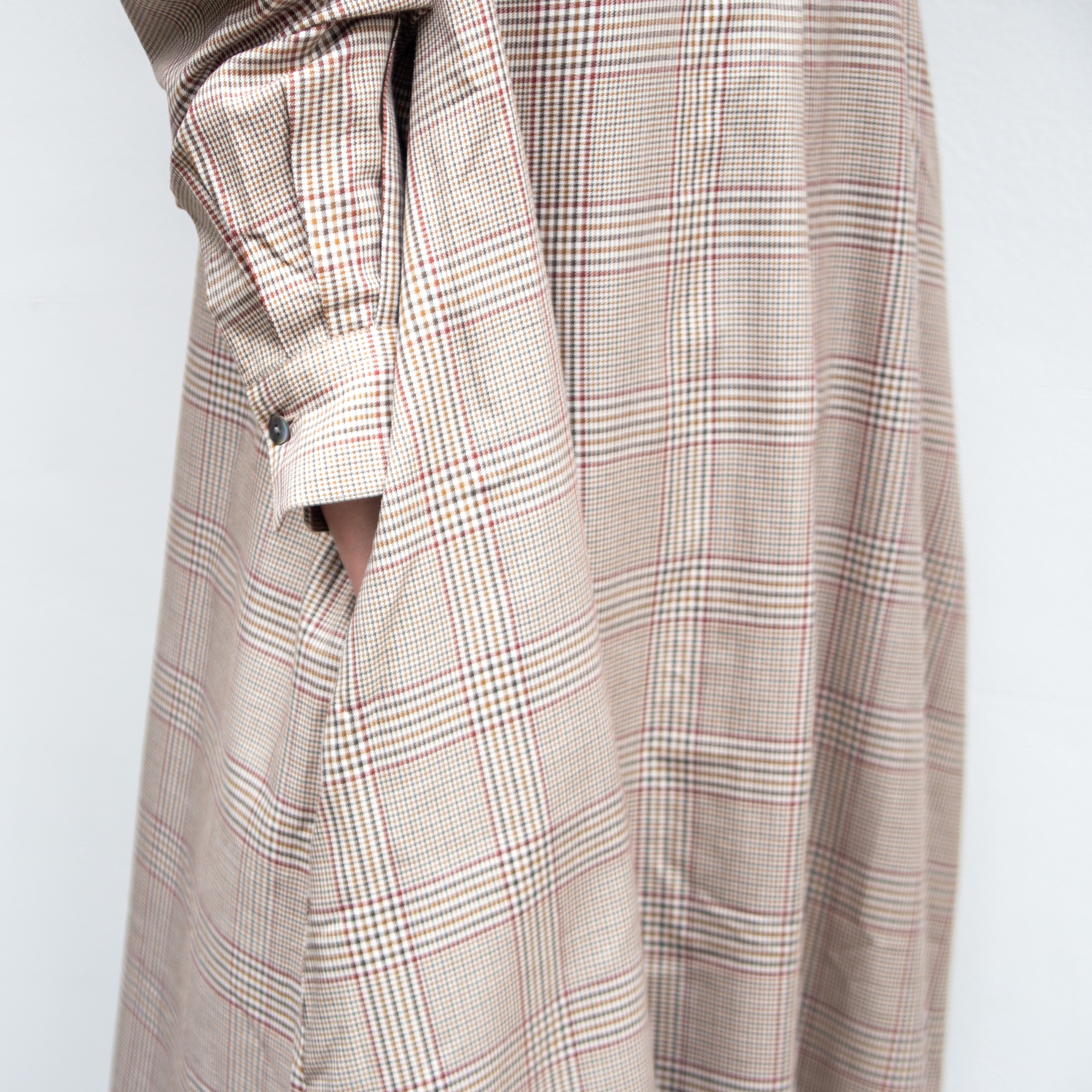 播州織　綿キュプラ　グレンチェック　Aラインワンピース